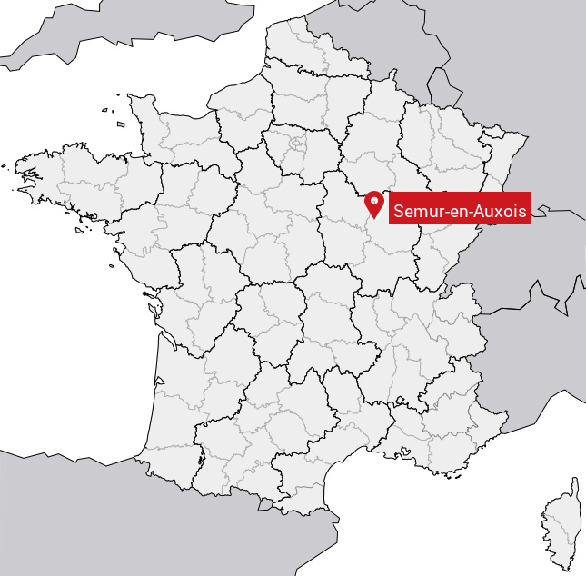 Carte de France avec localisation Semur-en-Auxois